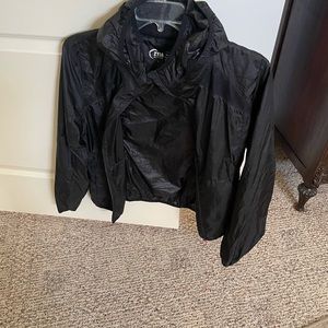 Zyia active black with pink writing windbreaker/rain jacket